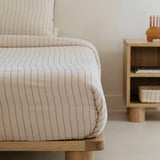 Organic Muslin Duvet Cover Set Red Stripe
