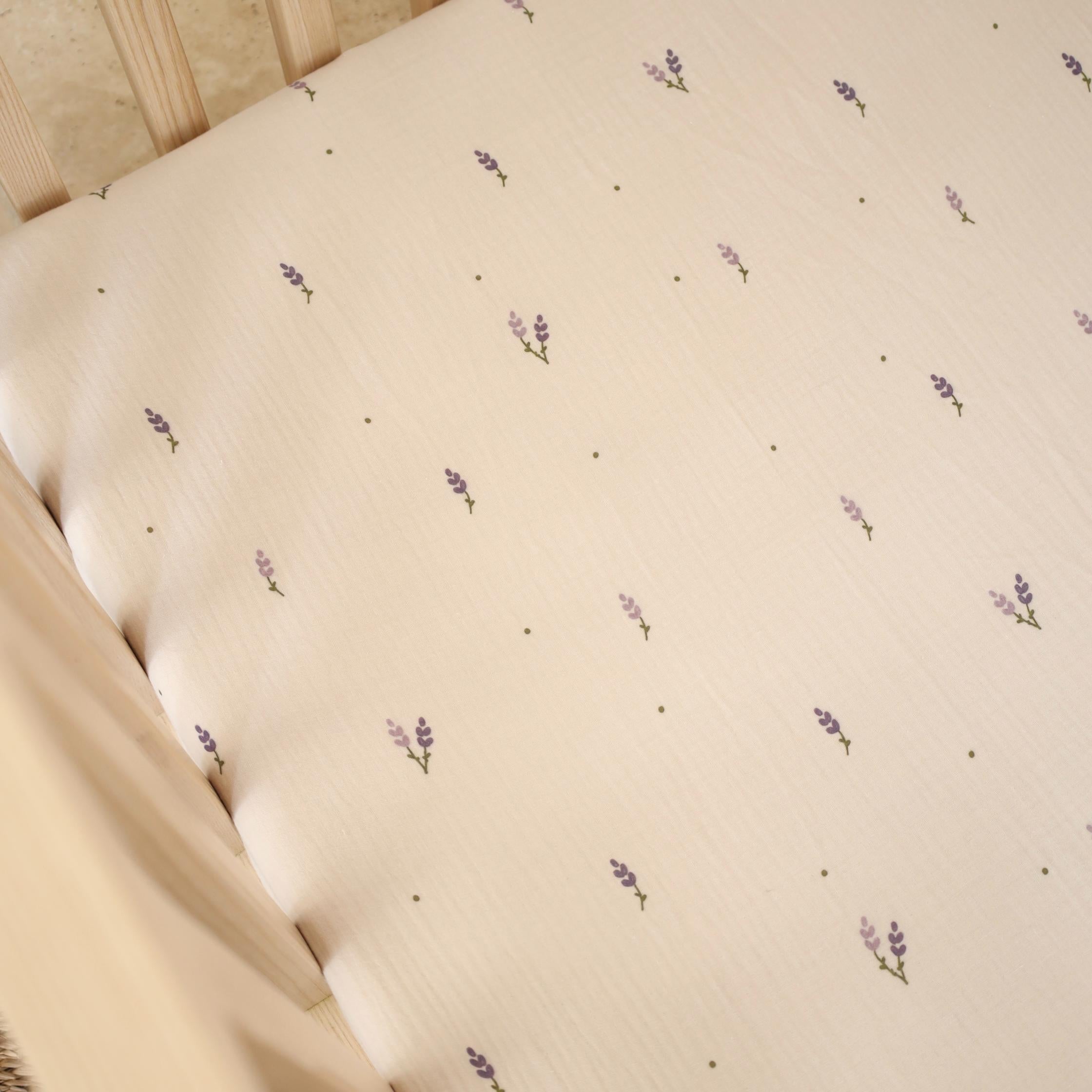 Organic Cotton Cot Sheet Lavender