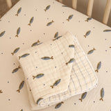 Organic Cotton Baby Blanket Sardines