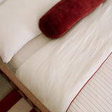Organic Muslin Duvet Cover Set Red Stripe