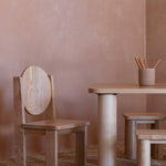 Hennie Ashwood Kids Chair and Activity Play Table Set with pencils in a holder in a kids room