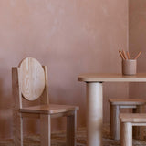 Hennie Ashwood Kids Chair and Activity Play Table Set with pencils in a holder in a kids room