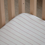 Organic Cot Sheet Red Stripe