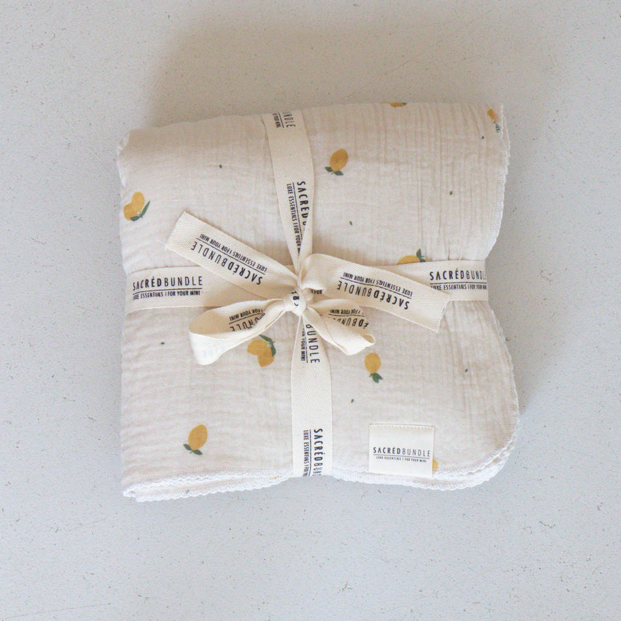 Miles Baby 2 Pack Swaddle Blanket Woven Lemon