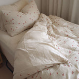 Organic Muslin Duvet Cover Set Strawberry Fields