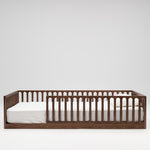 Walnut wood floor bed for children