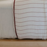 Muslin Duvet Cover Set Red Stripe