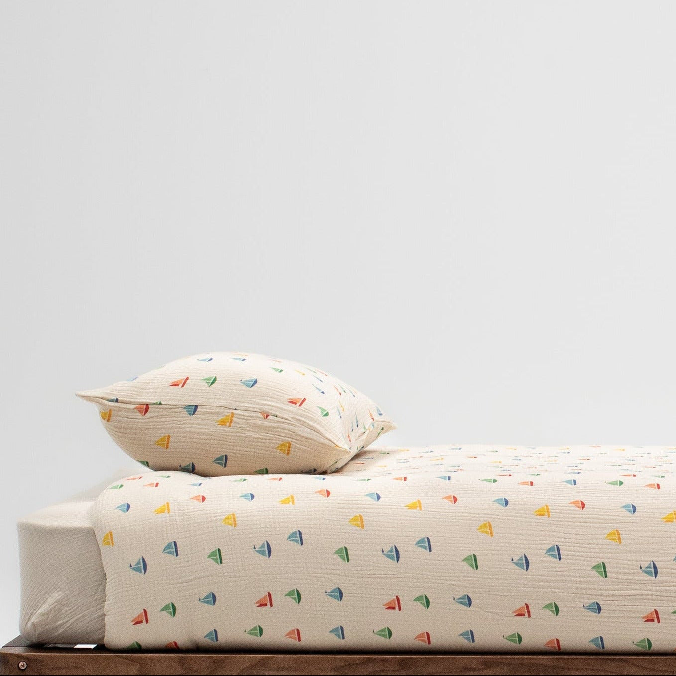 Organic Muslin Duvet Cover Set Boats