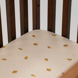 Organic Cotton Cot Sheet Lemon