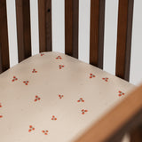 Organic Cotton Cot Sheet Strawberry Fields