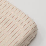 Organic Cotton Cot Sheet Red Stripe