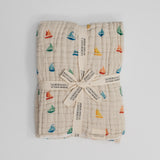 Organic Cotton Baby Blanket Boats