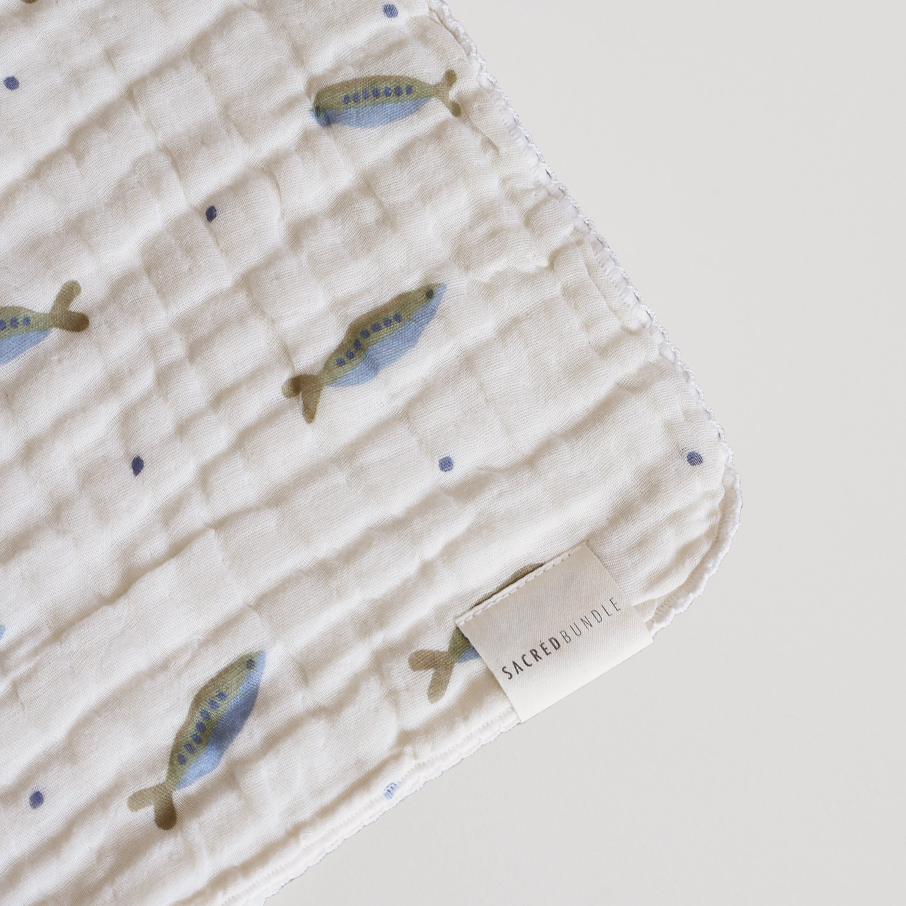 Organic Cotton Baby Blanket Sardines