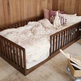 Zali Walnut Floor Bed - King Single