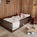 Zali Walnut Floor Bed - King Single