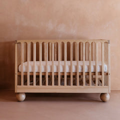 Solid Ashwood cot in Zali design with adjustable mattress