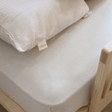 Fitted Sheet Set - Beige Organic Muslin