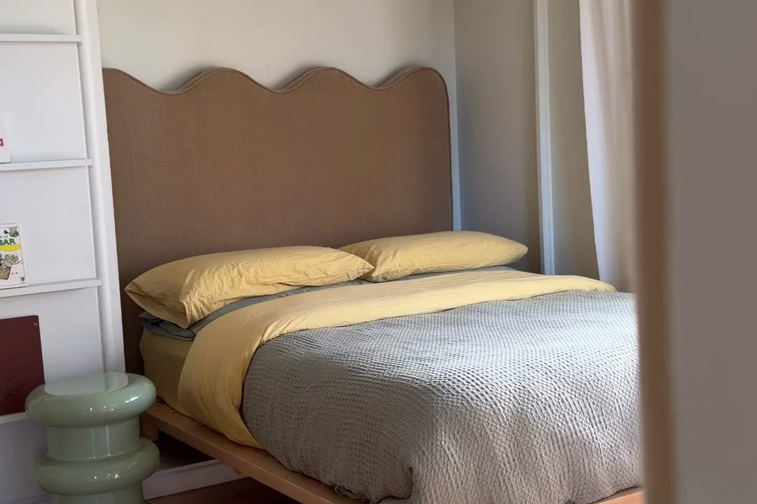 A “big boy” #kidsroom featuring our Hendrix ashwood double bed and Palma basket. As seen in the home of @reneerae__ #kidsroom #montessoritoddler